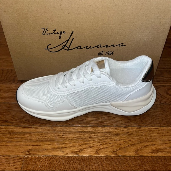 Vintage Havana Run Gold Star Fashion Sneaker White & Metallic Gold Women’s 7.5 - Picture 4 of 10